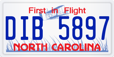 NC license plate DIB5897