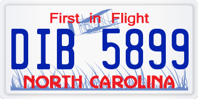 NC license plate DIB5899