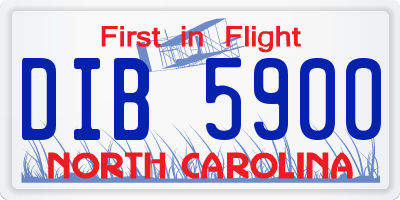 NC license plate DIB5900