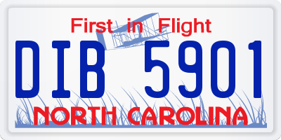 NC license plate DIB5901