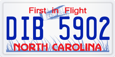 NC license plate DIB5902