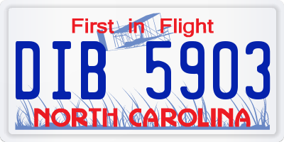 NC license plate DIB5903