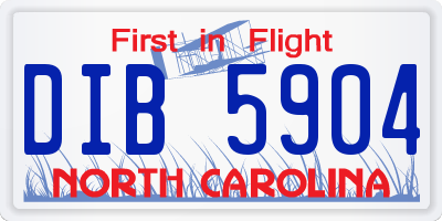 NC license plate DIB5904