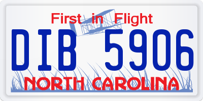NC license plate DIB5906