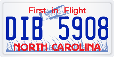 NC license plate DIB5908