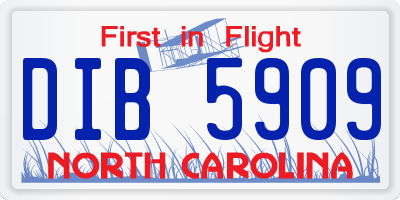 NC license plate DIB5909