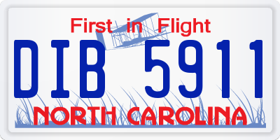 NC license plate DIB5911