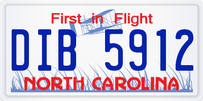 NC license plate DIB5912