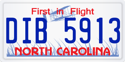 NC license plate DIB5913
