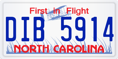 NC license plate DIB5914
