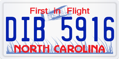 NC license plate DIB5916