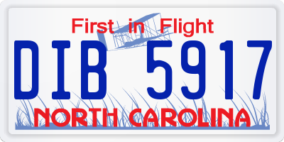 NC license plate DIB5917