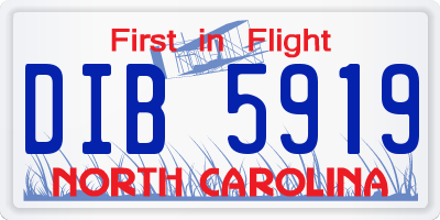 NC license plate DIB5919