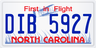 NC license plate DIB5927