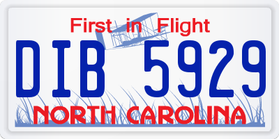 NC license plate DIB5929