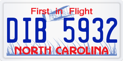 NC license plate DIB5932