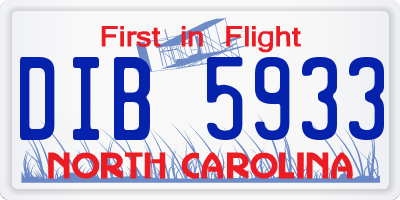 NC license plate DIB5933