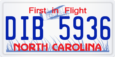 NC license plate DIB5936