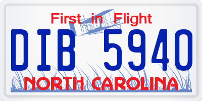 NC license plate DIB5940