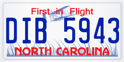 NC license plate DIB5943