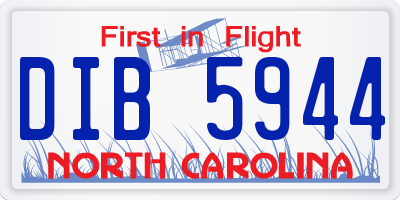 NC license plate DIB5944
