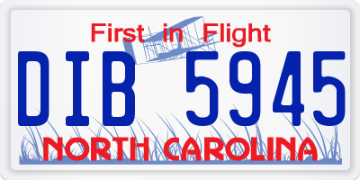 NC license plate DIB5945