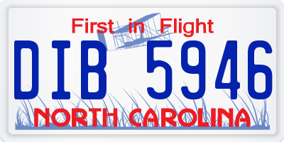 NC license plate DIB5946