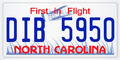 NC license plate DIB5950