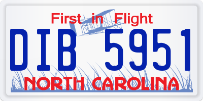NC license plate DIB5951