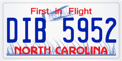 NC license plate DIB5952