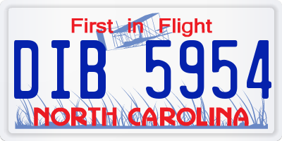 NC license plate DIB5954