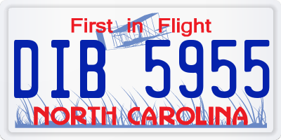 NC license plate DIB5955