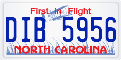 NC license plate DIB5956