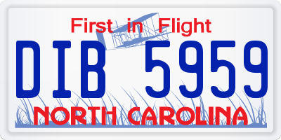 NC license plate DIB5959