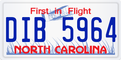 NC license plate DIB5964