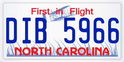 NC license plate DIB5966