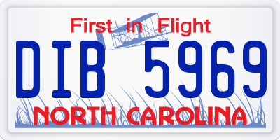NC license plate DIB5969