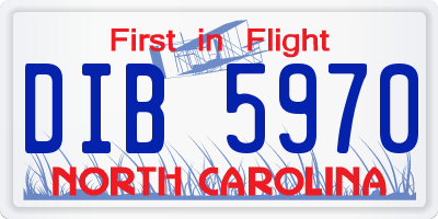 NC license plate DIB5970