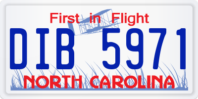NC license plate DIB5971