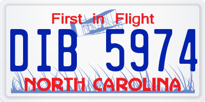 NC license plate DIB5974