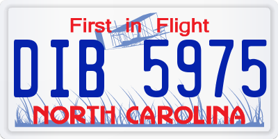 NC license plate DIB5975