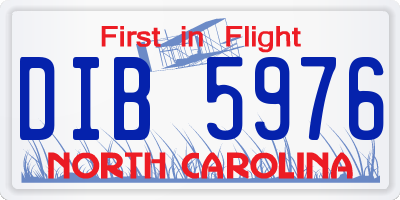 NC license plate DIB5976