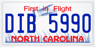 NC license plate DIB5990
