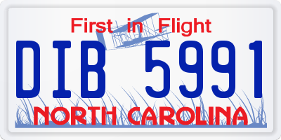NC license plate DIB5991