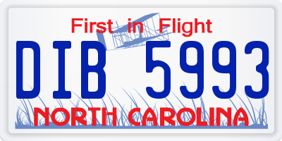 NC license plate DIB5993