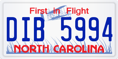 NC license plate DIB5994
