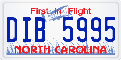 NC license plate DIB5995