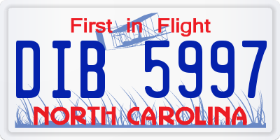 NC license plate DIB5997