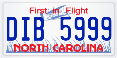 NC license plate DIB5999