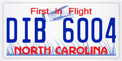 NC license plate DIB6004